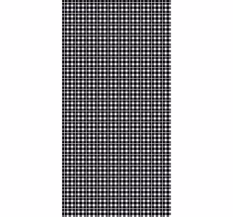 Roller blind office black and white gingham pattern - TenStickers