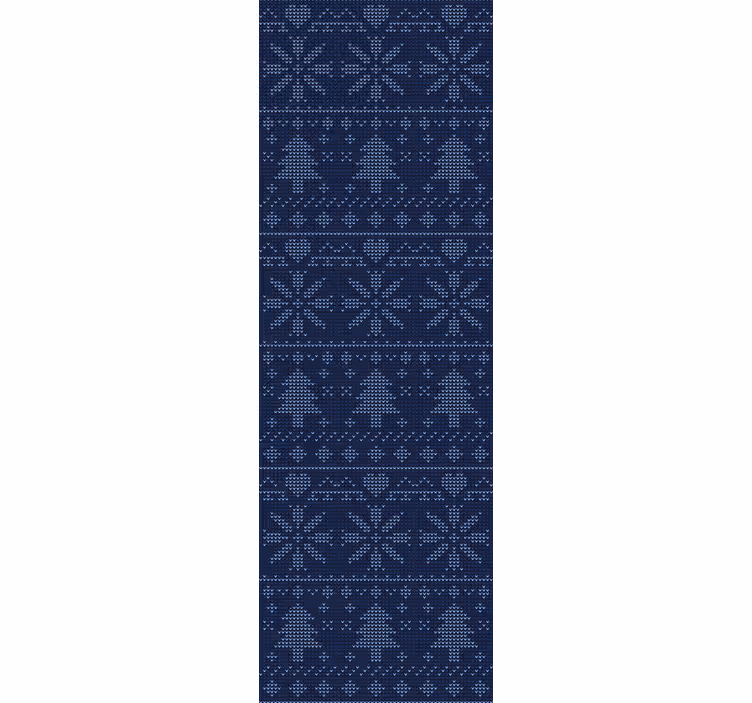 Roller blind office navy blue christmas knit pattern - TenStickers