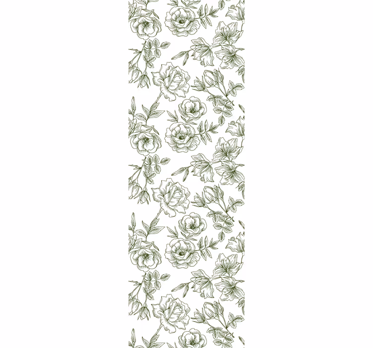 Roller blind office white roses - TenStickers