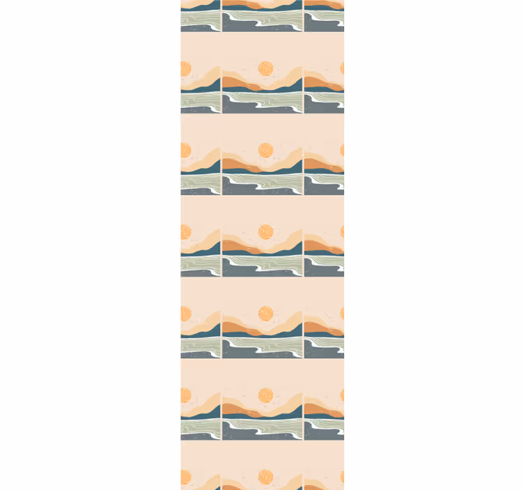 Roller blind office abstract sunset mountains - TenStickers