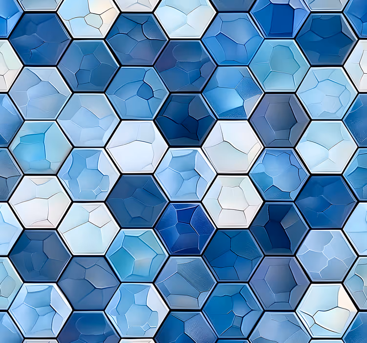 Roller blind office blue tile design - TenStickers