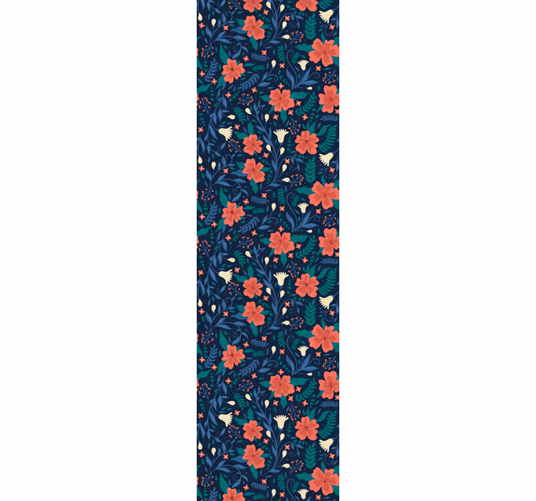 Roller blind office nordic style floral design - TenStickers