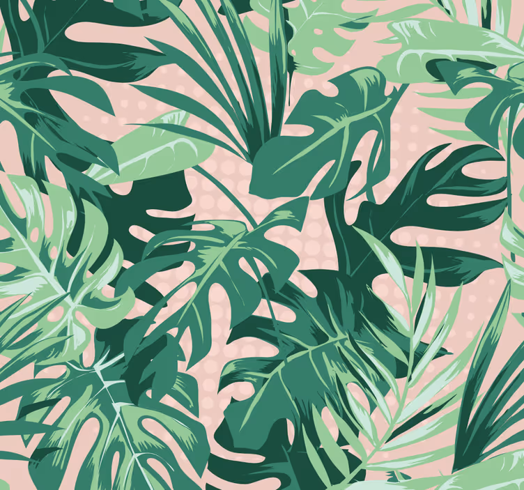 Different green leaves roller blind office - TenStickers