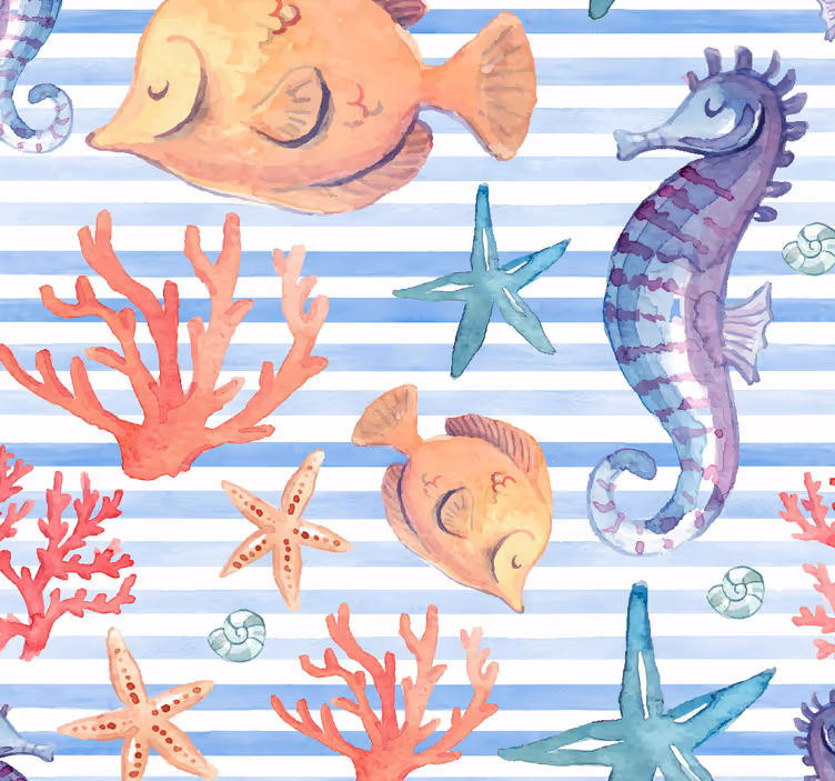 Blind teens ocean creatures tiles - TenStickers