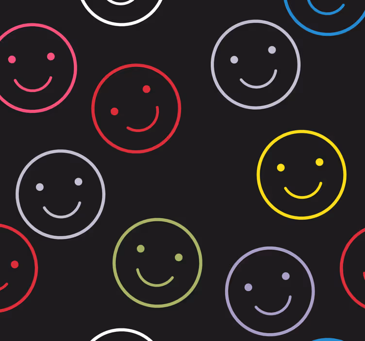 Blind teens happy colorful faces - TenStickers