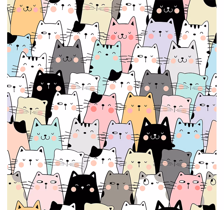 Multicolour felines teenage blind - TenStickers