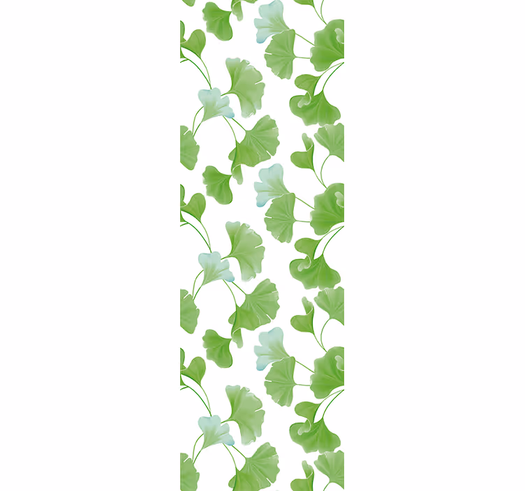 Modern blind with green ginkgo leaves design - TenStickers