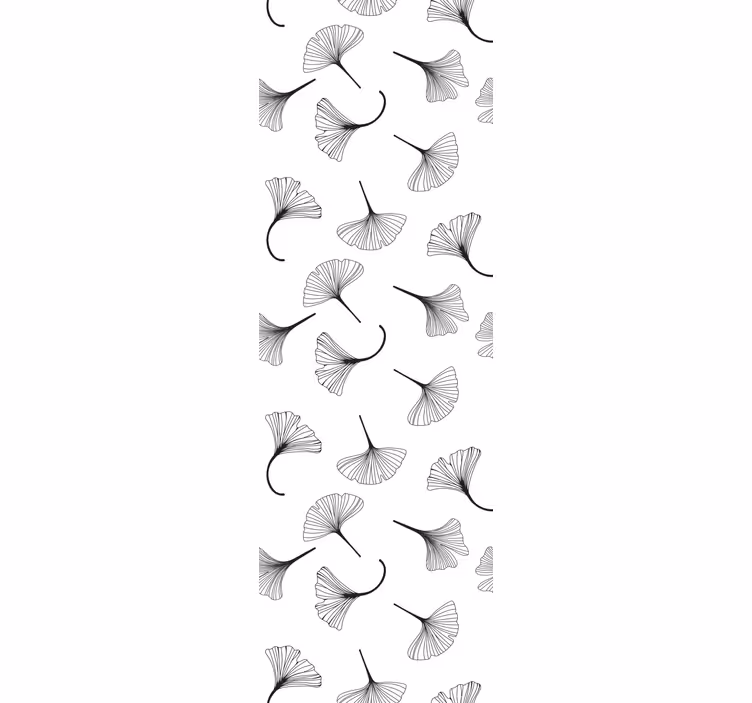 Modern blind ginkgo leaves black design - TenStickers