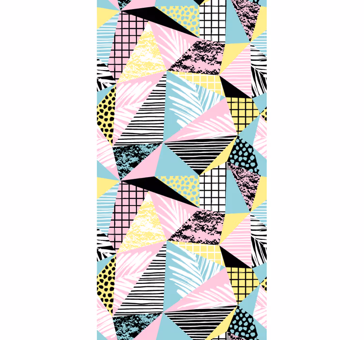 Modern blind with tropical palm and geometric design - TenStickers