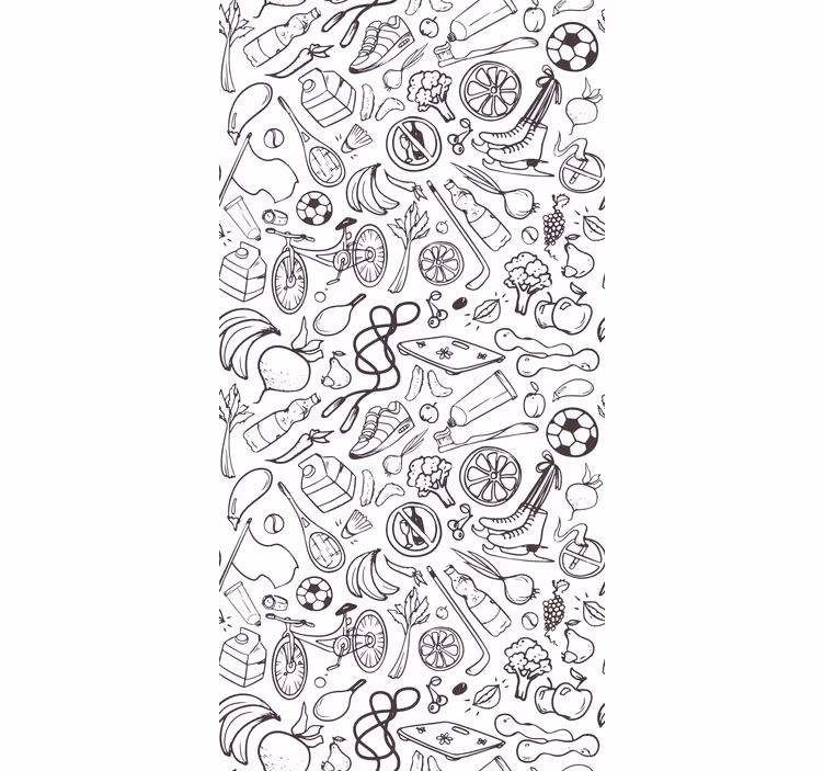 Modern blind with fitness and sport symbol doodles - TenStickers