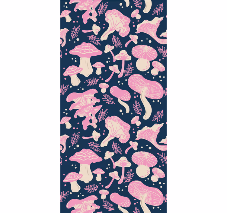 Modern blind with pink mushroom seamless pattern - TenStickers
