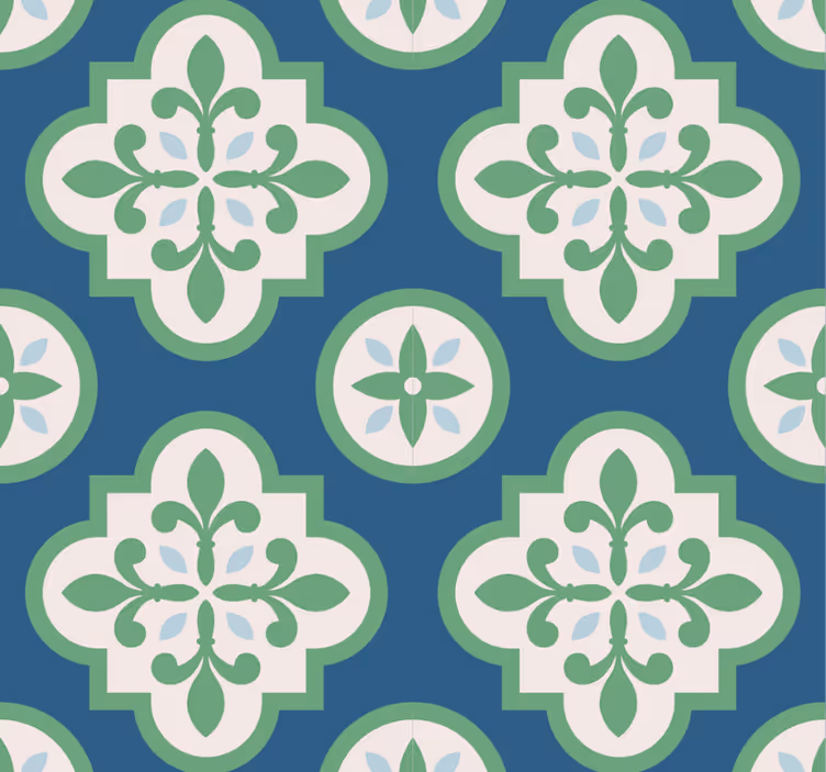 Modern blind with green clover portuguese tile - TenStickers