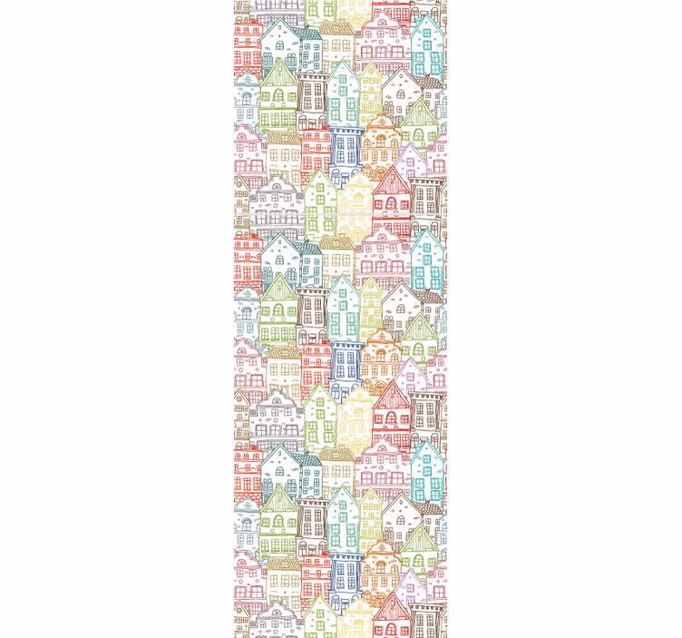 Modern blind hand-drawn houses pattern - TenStickers