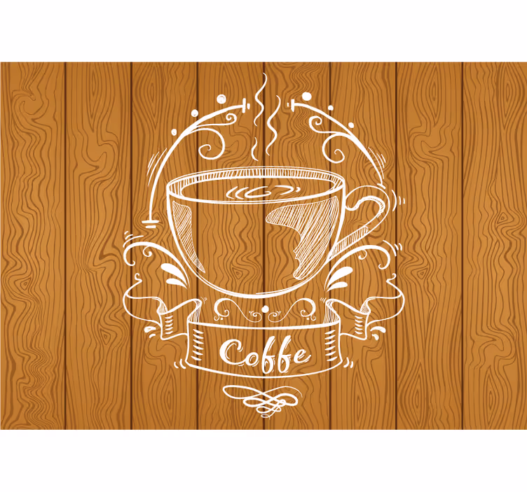 Kitchen roller blind with coffee wood panels - TenStickers