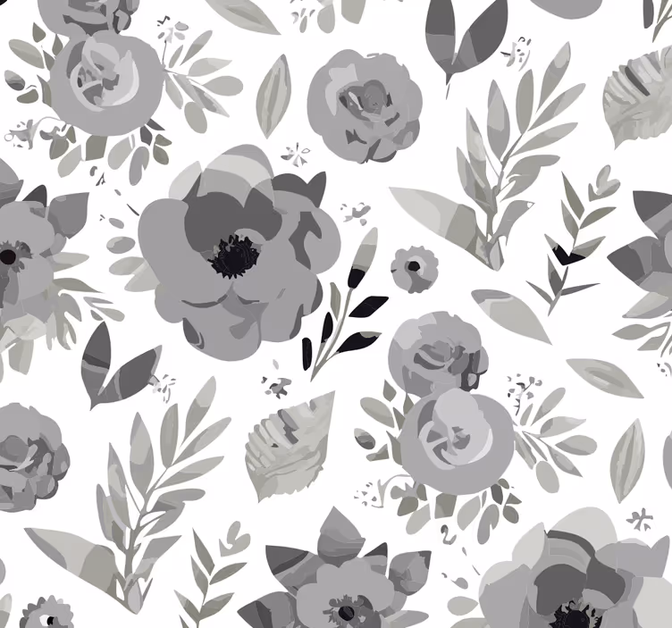 Blind grey aquarella blossoms - TenStickers