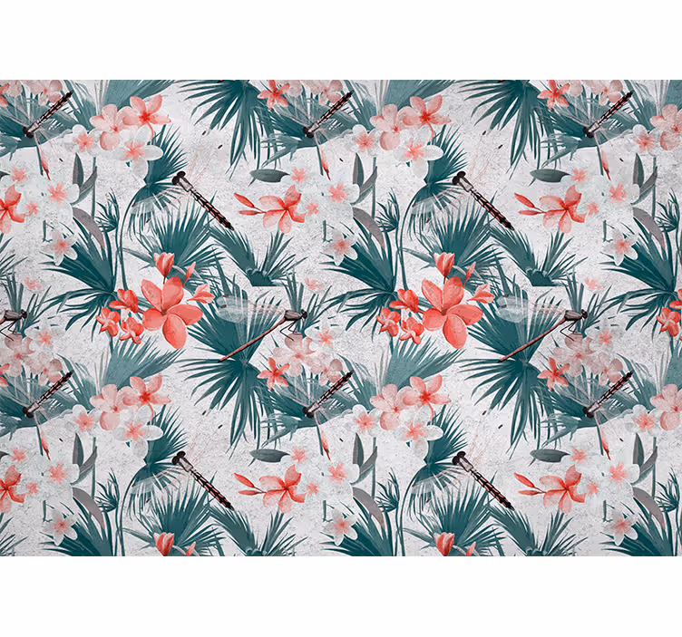 Kitchen roller blind with tropical plants and flowers - TenStickers