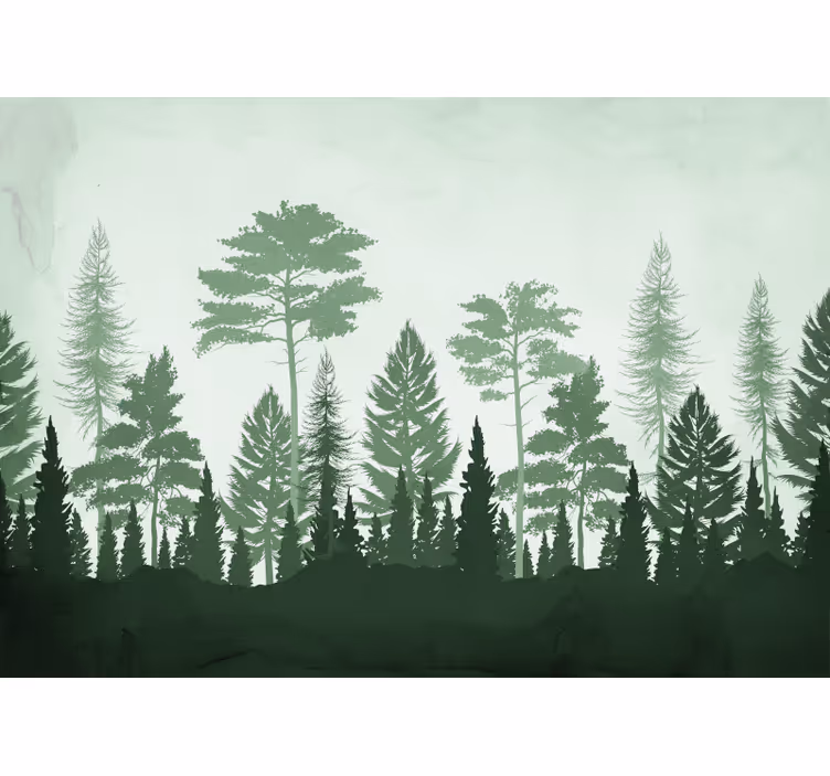 Kitchen roller blind with green scandinavian trees - TenStickers