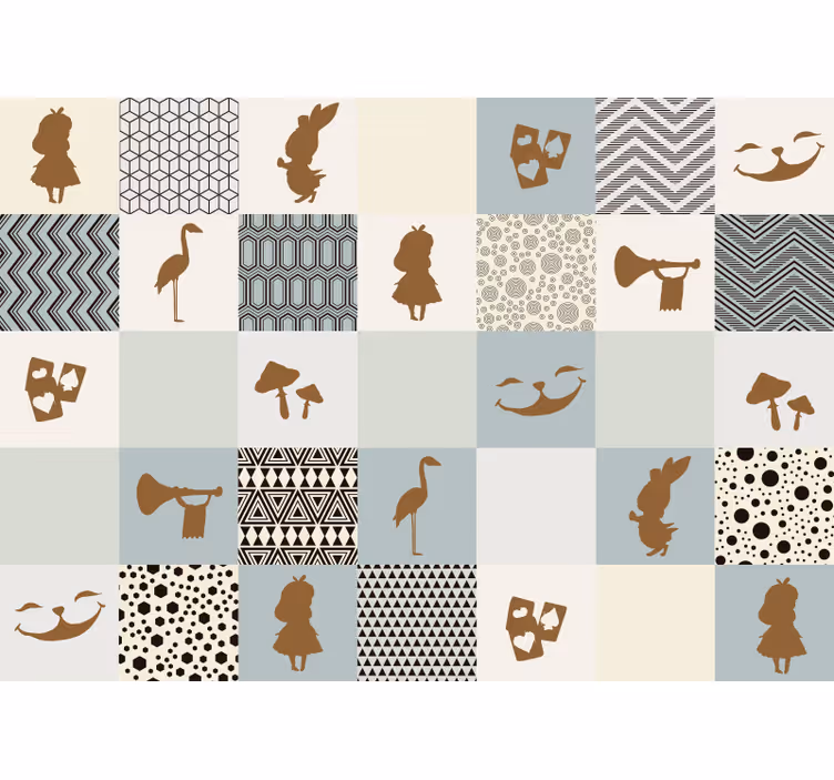 Kitchen roller blind alice in wonderland design - TenStickers
