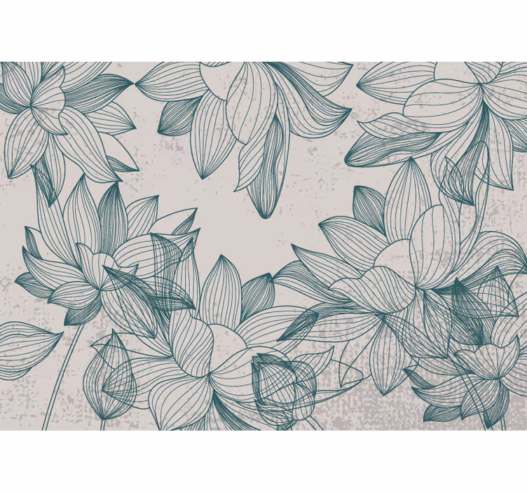 Kitchen roller blind with flower silhouettes - TenStickers