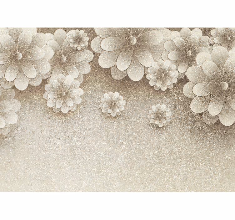 Kitchen roller blind with 3d flower grey design - TenStickers