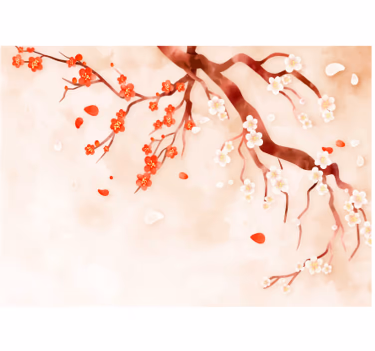 Kitchen roller blind chinese tree design - TenStickers