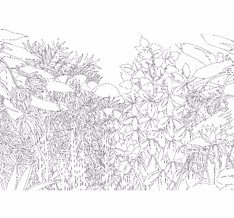 White window blind tropical jungle design - TenStickers