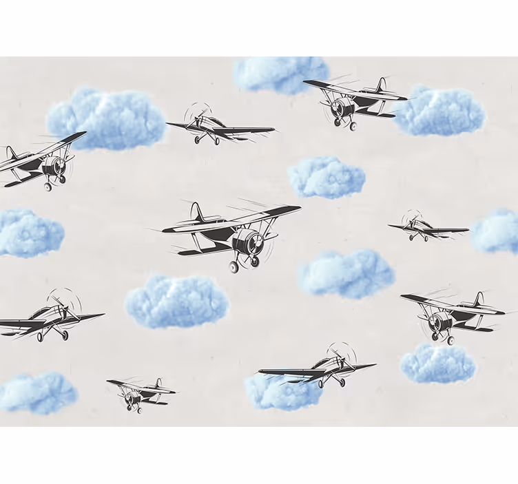 White window blind airplanes in the sky - TenStickers