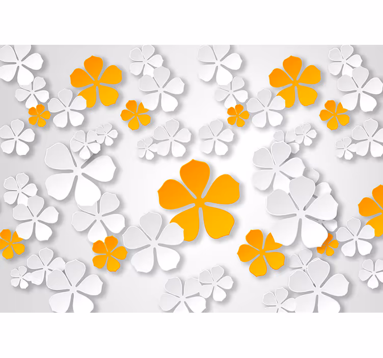 White window blind in vibrant blooming contrast - TenStickers