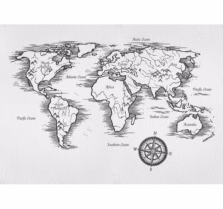 White window blind with elegant worldmap design - TenStickers