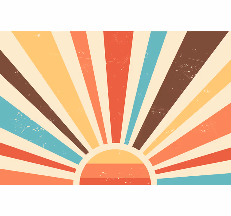 Abstract vintage sunset living room blind - TenStickers