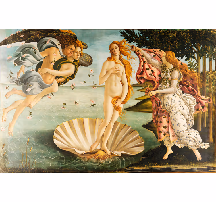 Living room blind birth of venus - TenStickers
