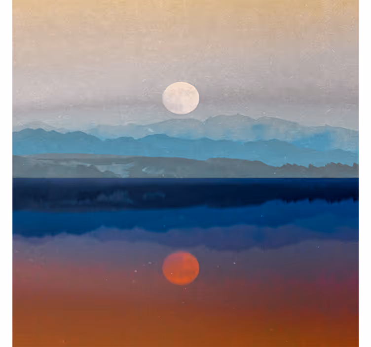 Living room blind with beautiful moon design - TenStickers