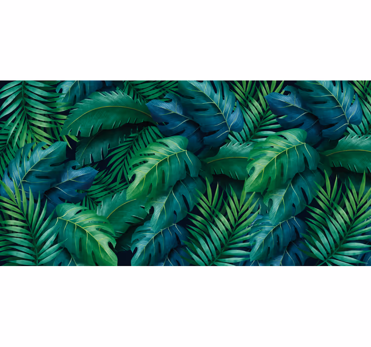 Living room blind with tropical elegant foliage - TenStickers