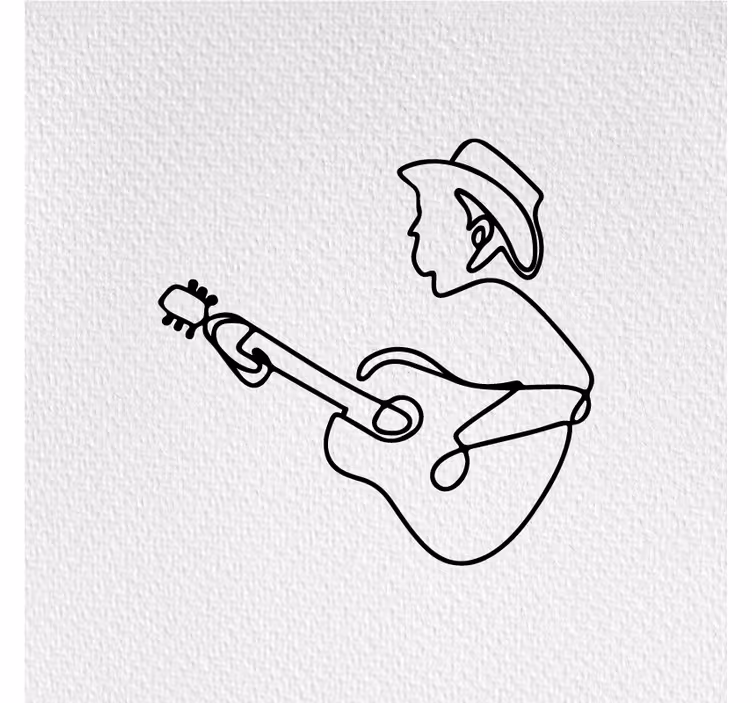Living room blind guitarist cute minimalist design - TenStickers