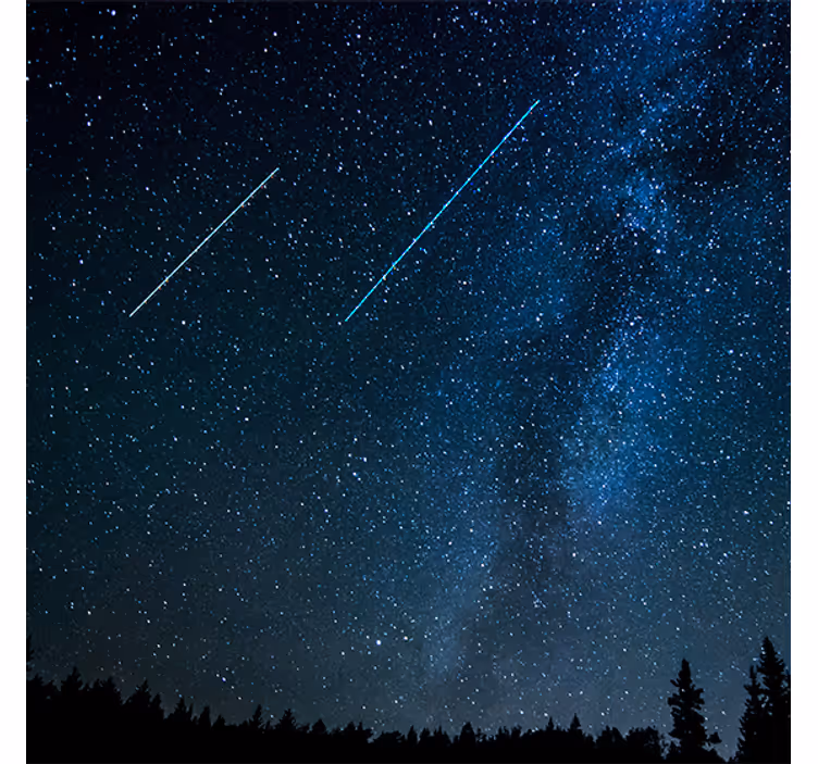 Living room blind with beautiful shooting star scene - TenStickers