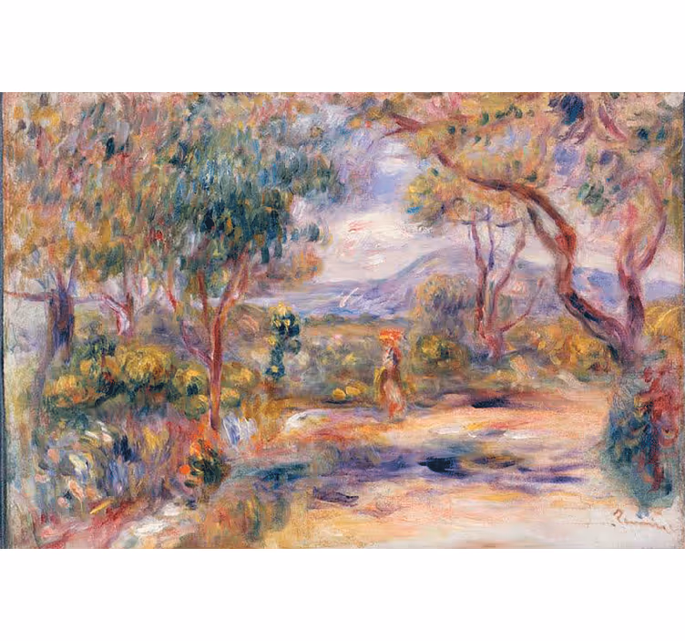 Living room blind french village landscape - TenStickers