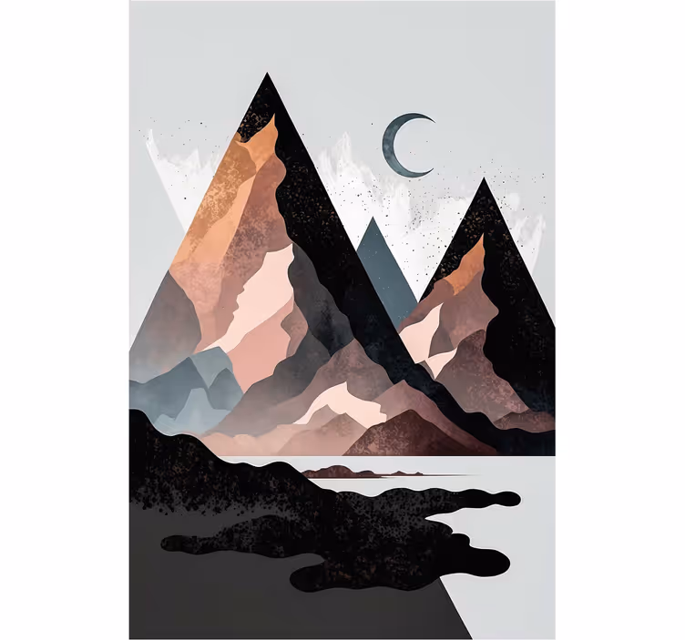 Living room blind nordic geometric peaks - TenStickers
