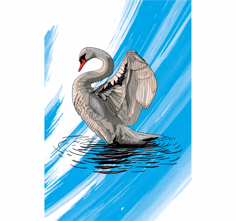 Living room blind with swan design - TenStickers