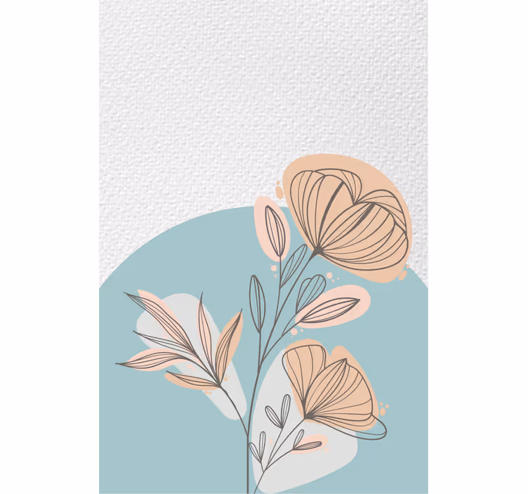 Living room blind floral painting - TenStickers
