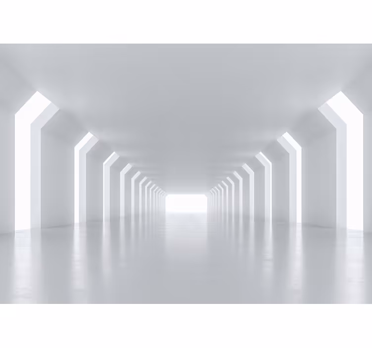 White window blind futuristic corridor view - TenStickers