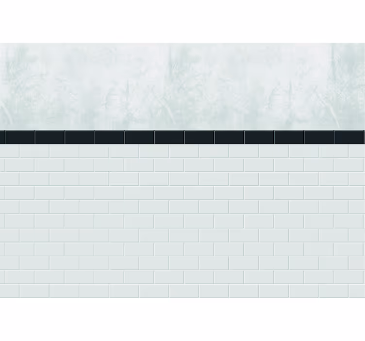 White window blind white tile design - TenStickers