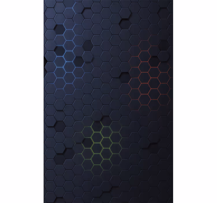 Black roller blind with dark hexagonal 3d effect - TenStickers