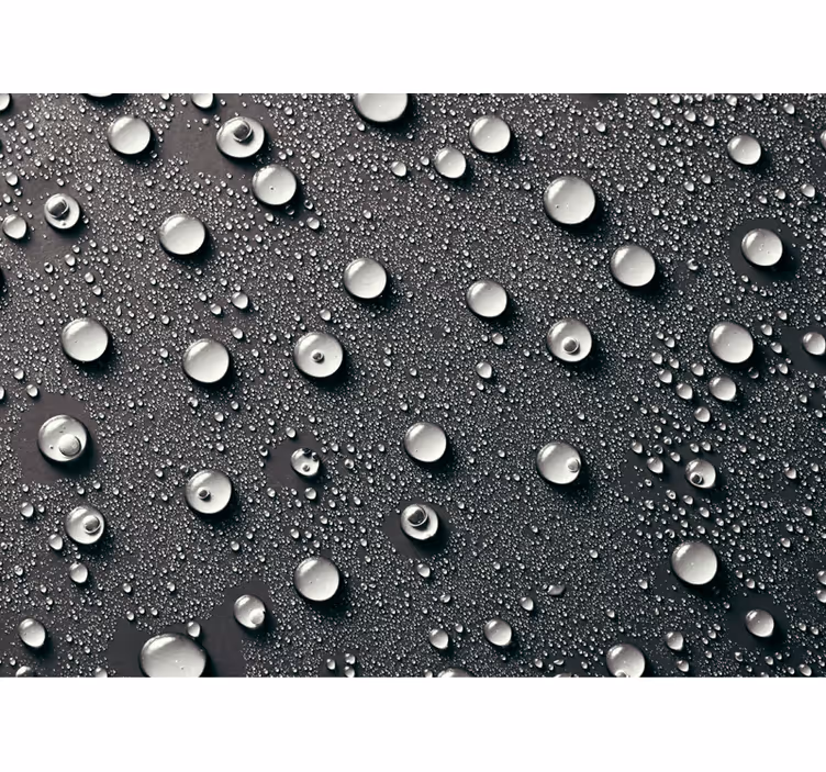 Black roller blind gray bathroom mural with water bubbles - TenStickers