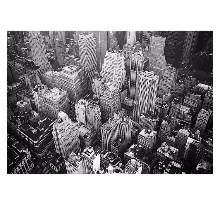 Living room blind new york aerial black and white - TenStickers