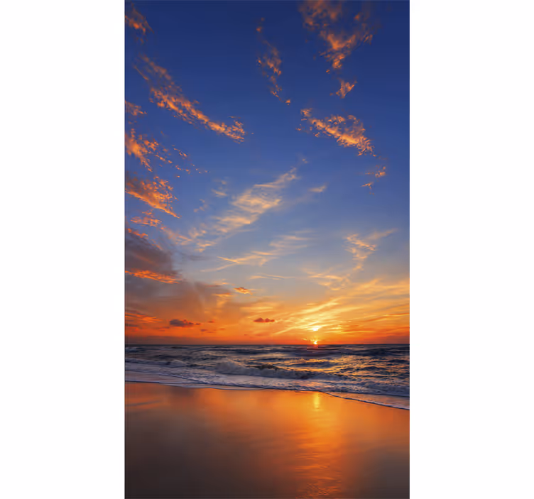 Living room blind sunset seascape - TenStickers