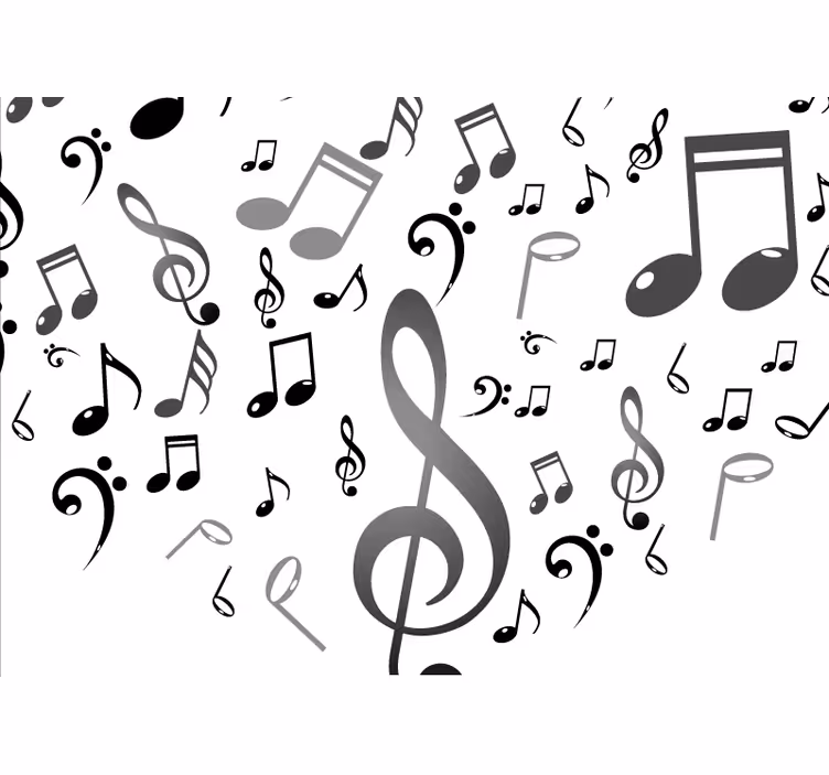 Living room blind with music notes design - TenStickers