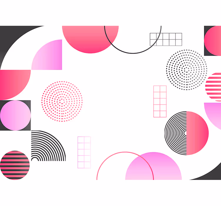 Living room blind circles of color wall mural - TenStickers
