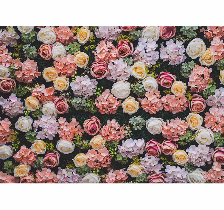 Living room blind with vintage floral design - TenStickers