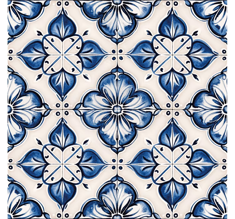 Blind blue blue floral design - TenStickers