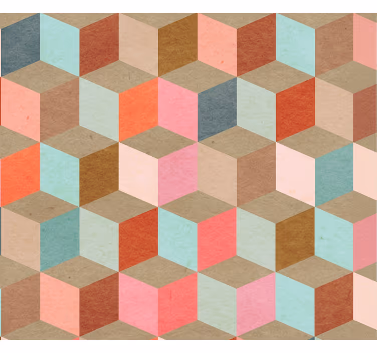 Modern blind in pastel geometric kraft design - TenStickers